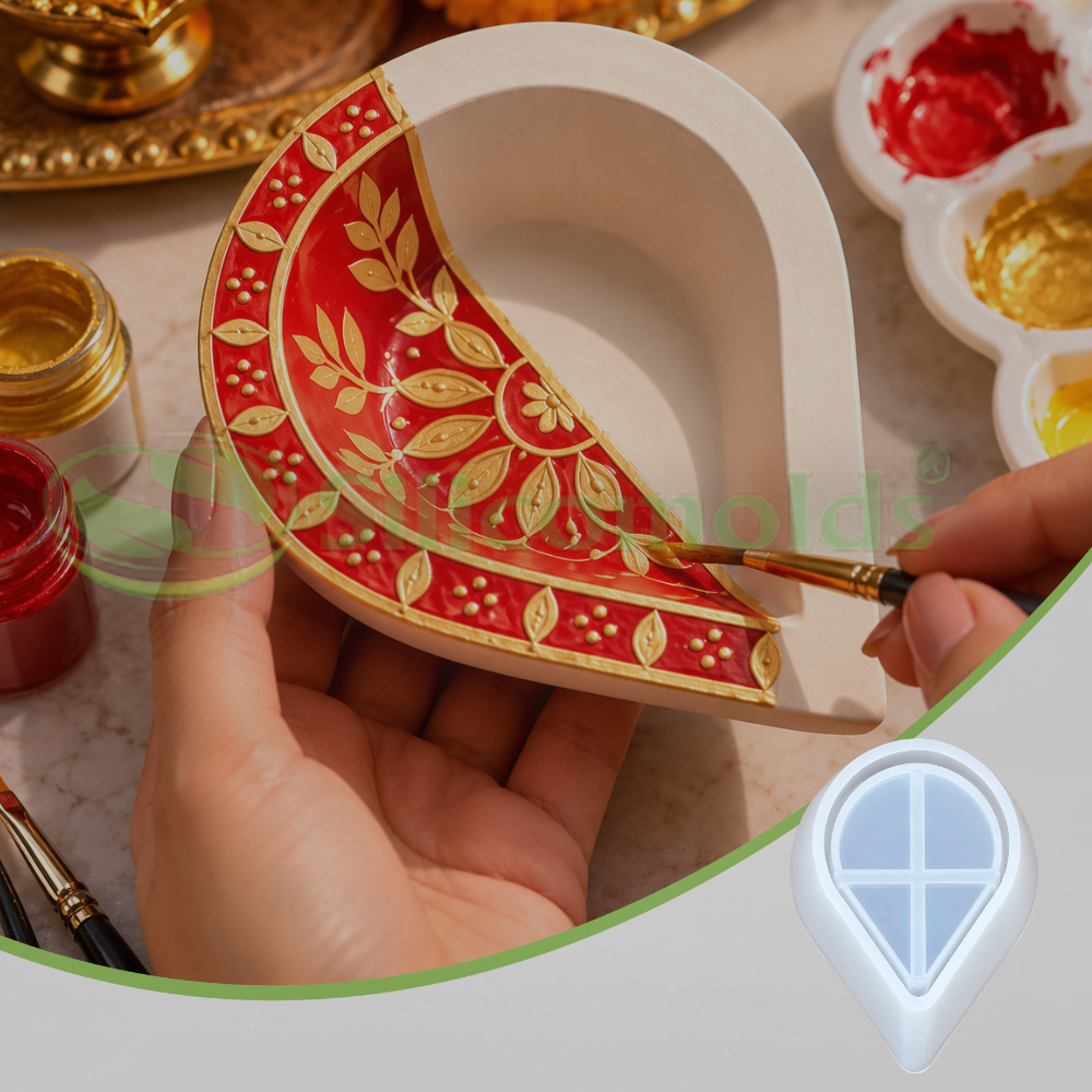 SILICOMOLDS-Plain Diya Molds-URP436RM
